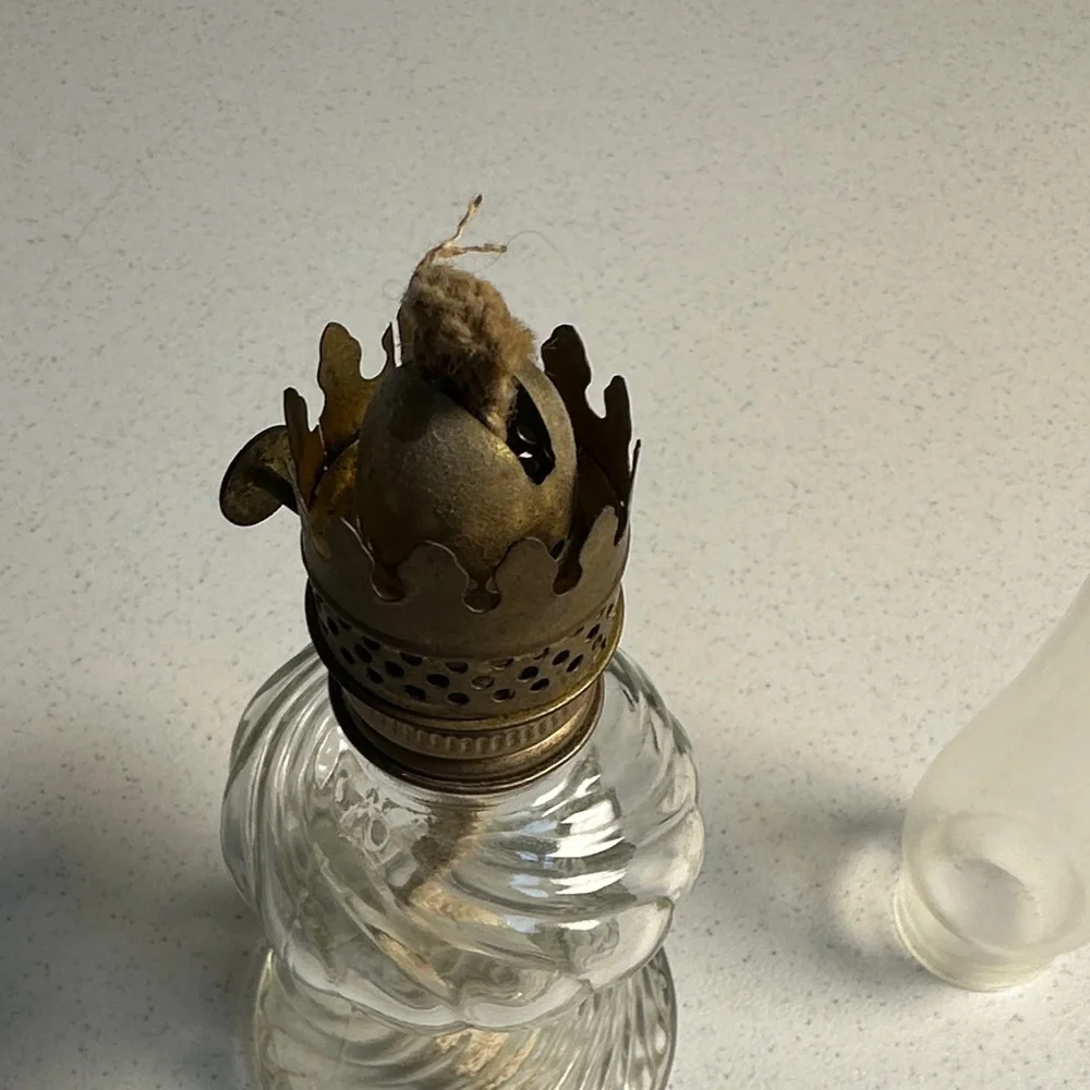 Vintage-Inspired Glass Lantern with Brass Accents